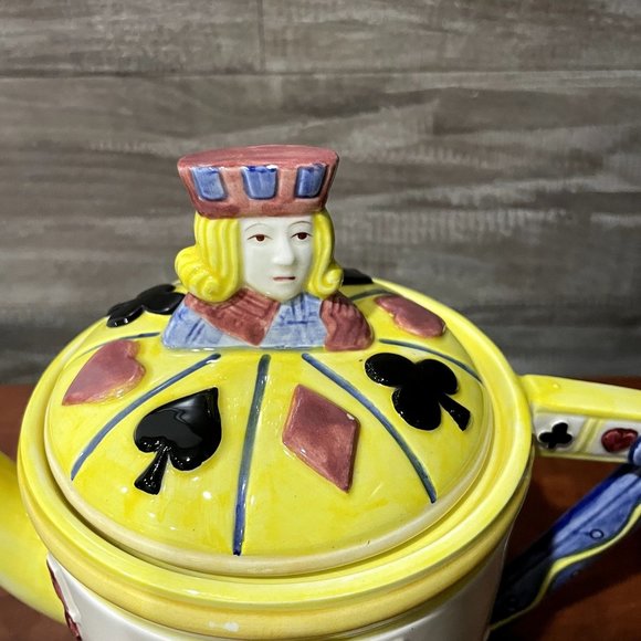 Vintage Fitz and Floyd Omnibus King Playing Cards ACES Tea Pot (25 oz) 1993 - Picture 5 of 6